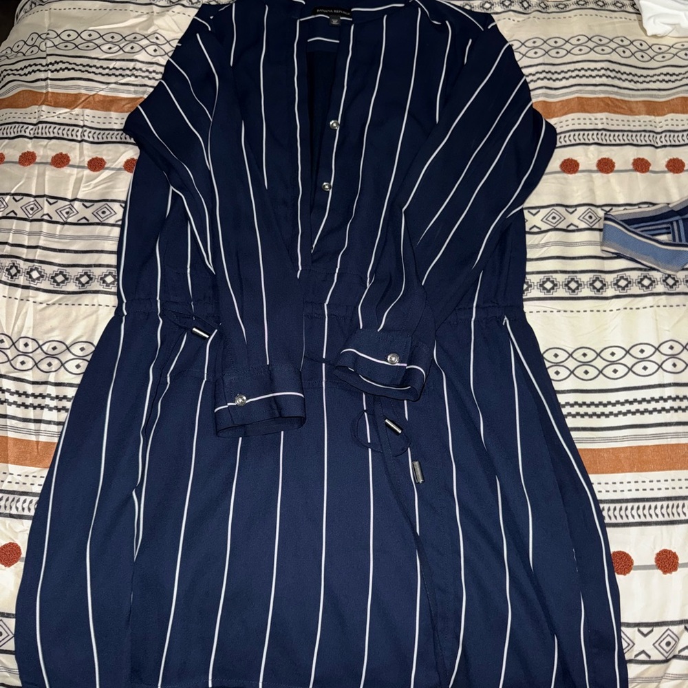 Banana Republic Navy Striped Women's Dress
